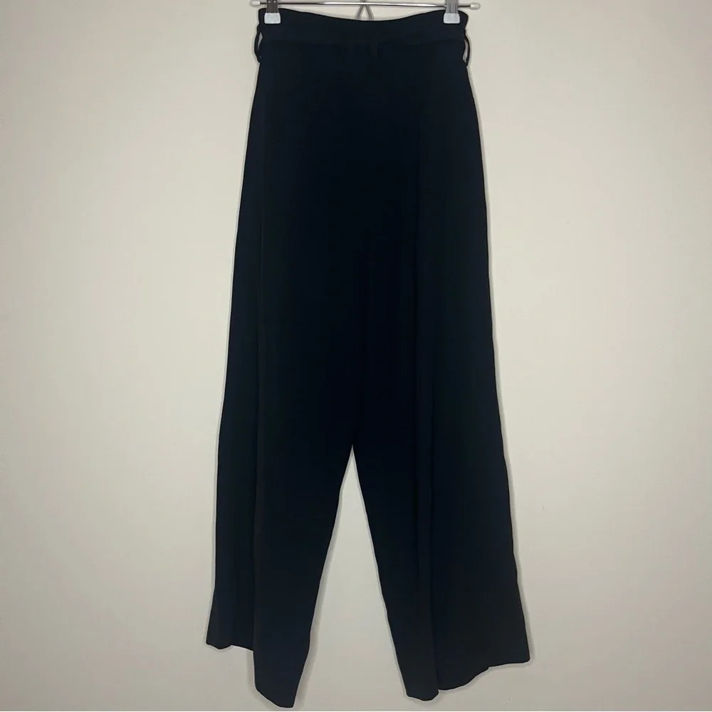 ARITZIA BABATON Linnea Belted Pleated Black Cropped Trousers Pants - Picture 7 of 10